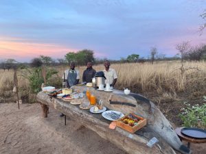 ontbijten op safari Tanzania