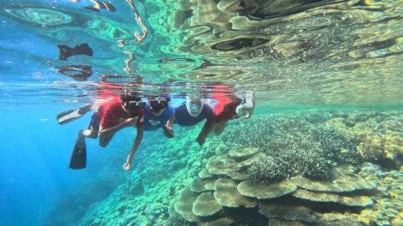 Snorkeling family